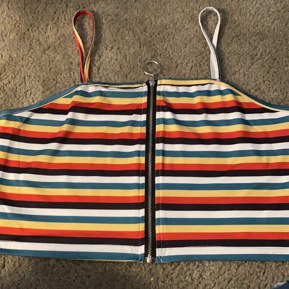 Cropped Tank top with zipper front